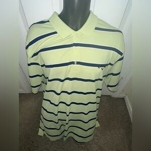 Men’s pre own as is Callaway green blue striped golf polo shirt size XL